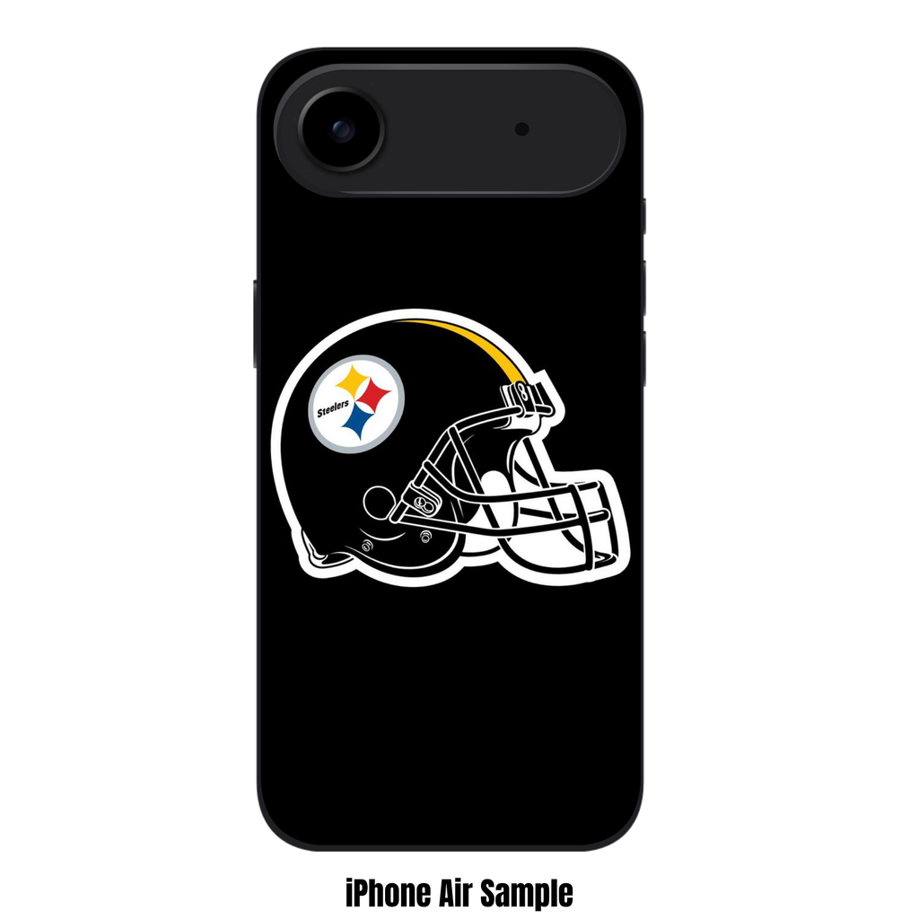 NFL Pittsburgh Steelers Phone Case For iPhone Samsung Galaxy Pixel - Pittsburgh Steelers Black Helmet On Black Background