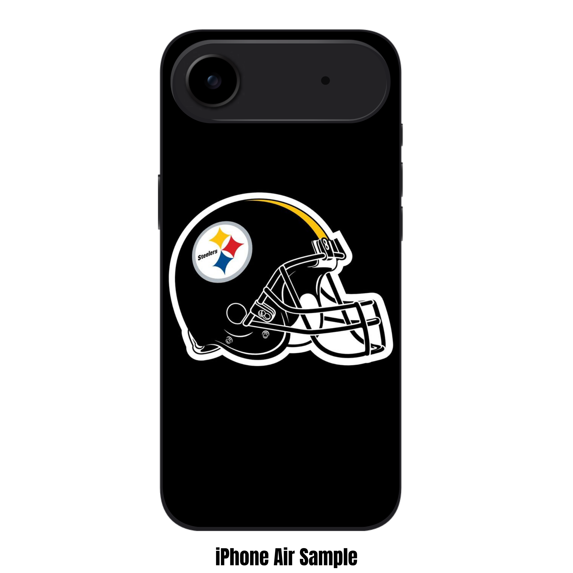 NFL Pittsburgh Steelers Phone Case For iPhone Samsung Galaxy Pixel - Pittsburgh Steelers Black Helmet On Black Background