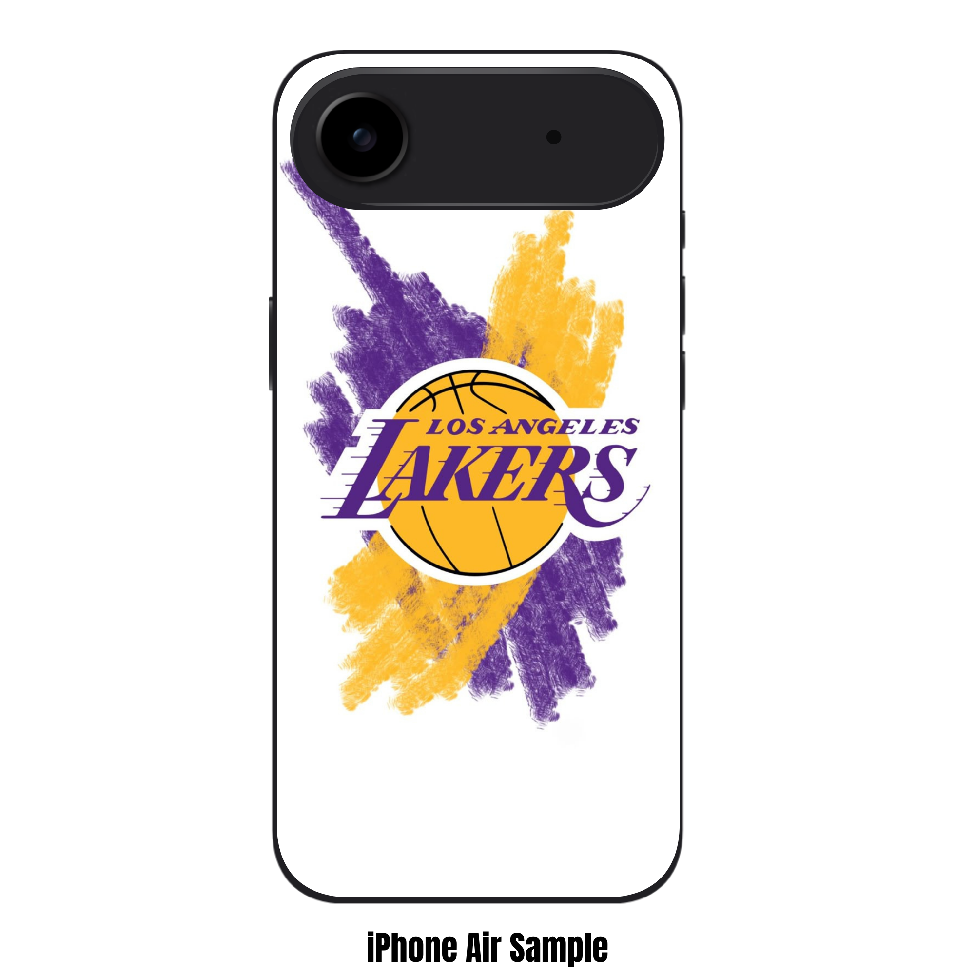 NBA Los Angeles Lakers Phone Case For iPhone Samsung Galaxy Pixel - Los Angeles Lakers Logo On Purple And Gold Scribble White Background