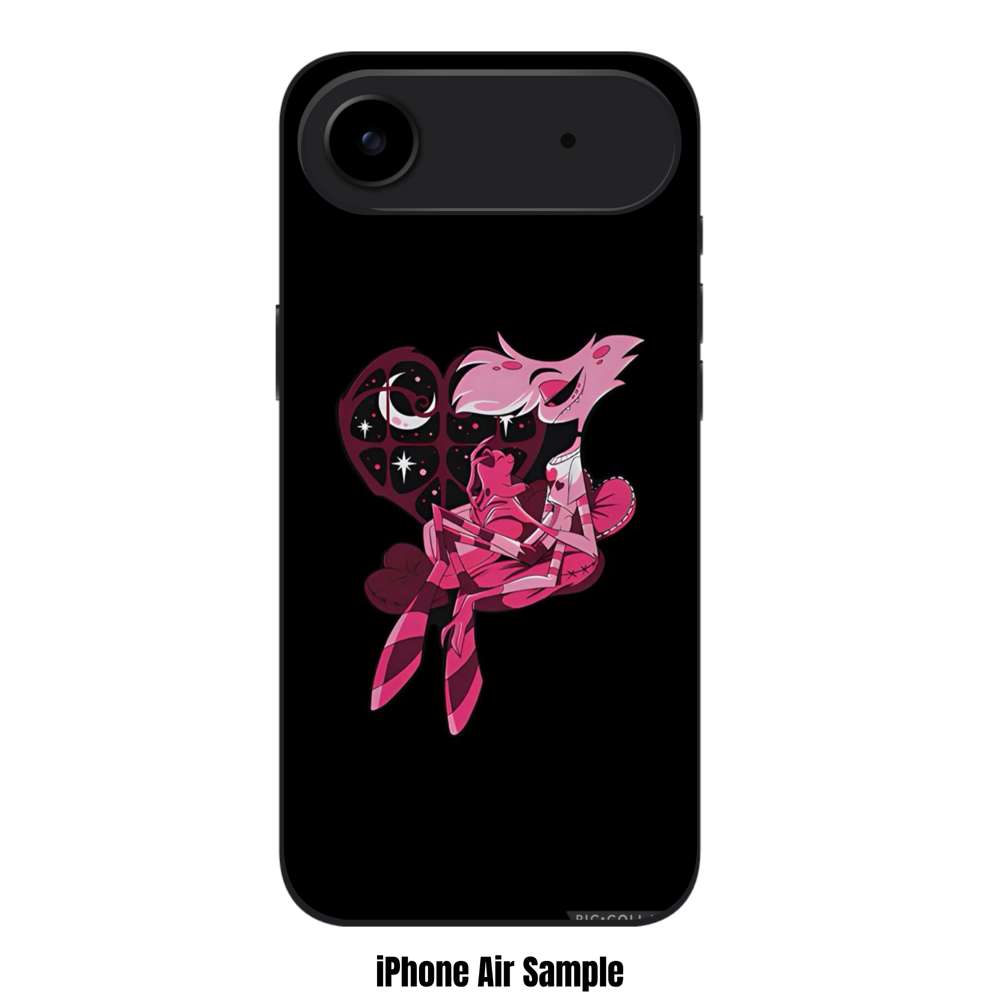 Hazbin Hotel Angel Dust Phone Case For iPhone Samsung Galaxy Pixel - Angel Dust And Fat Nuggets Illustration On Black Background