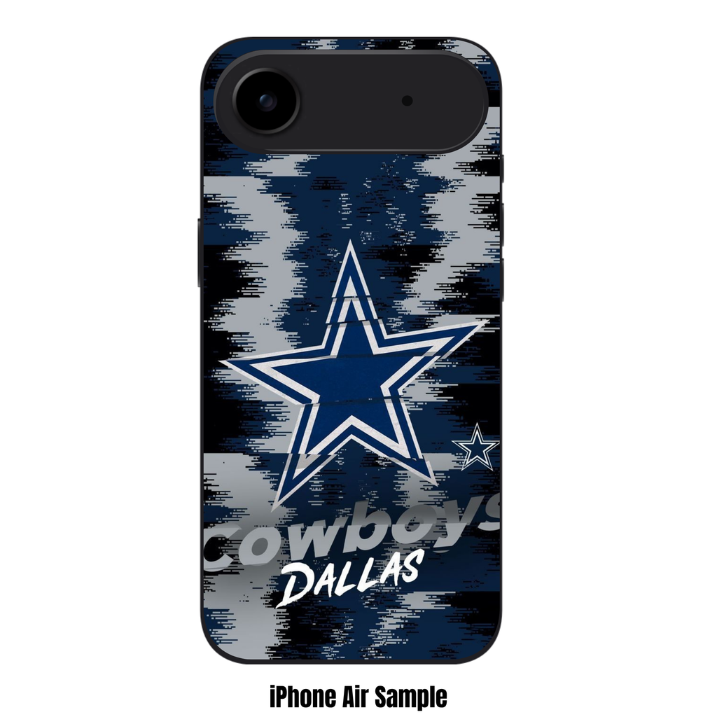 NFL Dallas Cowboys Phone Case For iPhone Samsung Galaxy Pixel - Dallas Cowboys Logo And Wordmark On Pixelated Textured Background