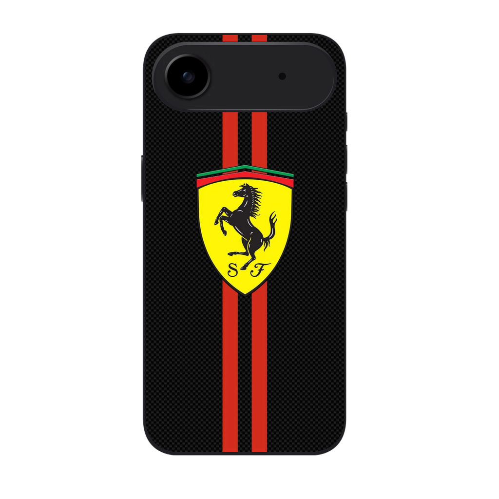 F1 Formula 1 Ferrari Phone Case For iPhone Samsung Galaxy Pixel - Ferrari Logo On Black Textured Background