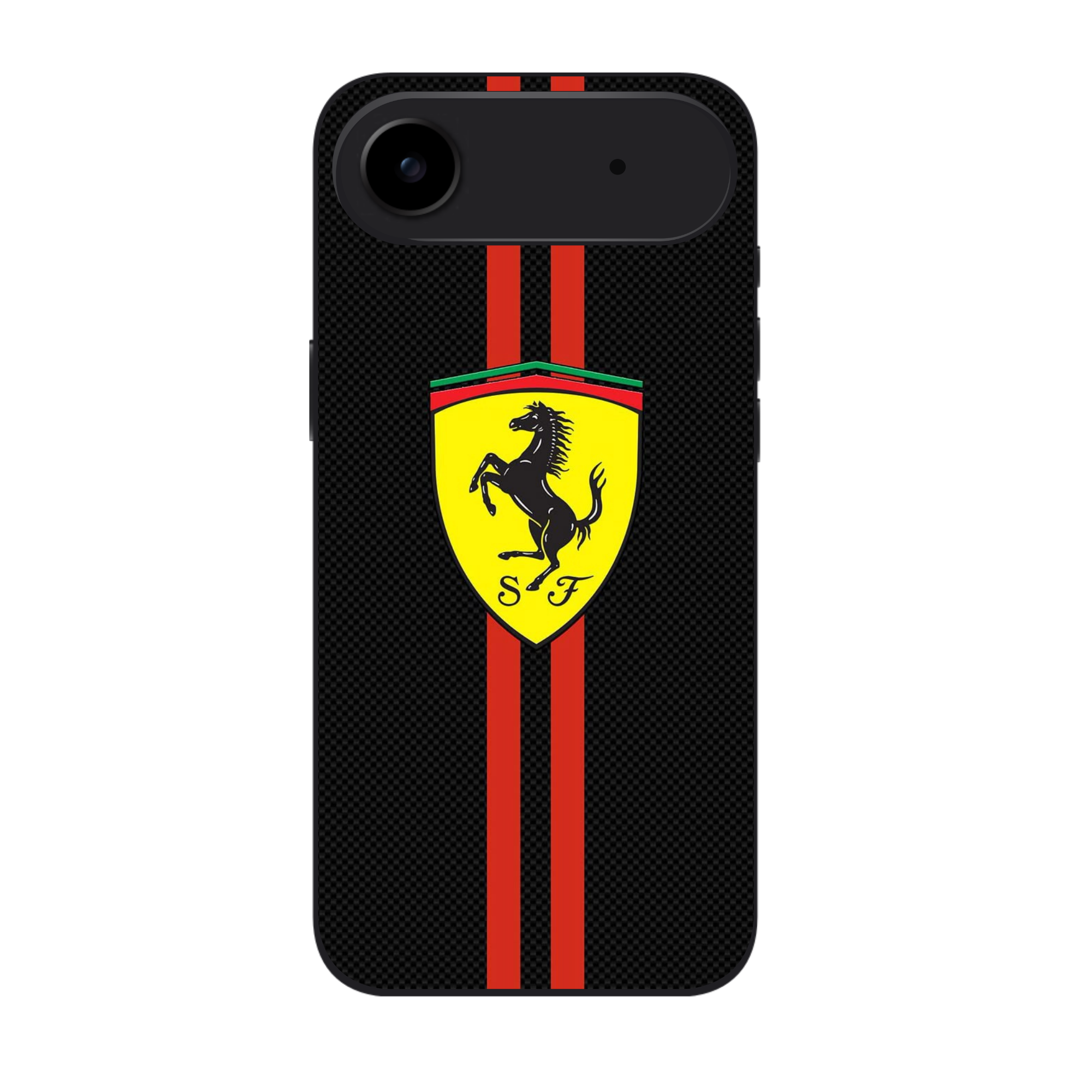 F1 Formula 1 Ferrari Phone Case For iPhone Samsung Galaxy Pixel - Ferrari Logo On Black Textured Background