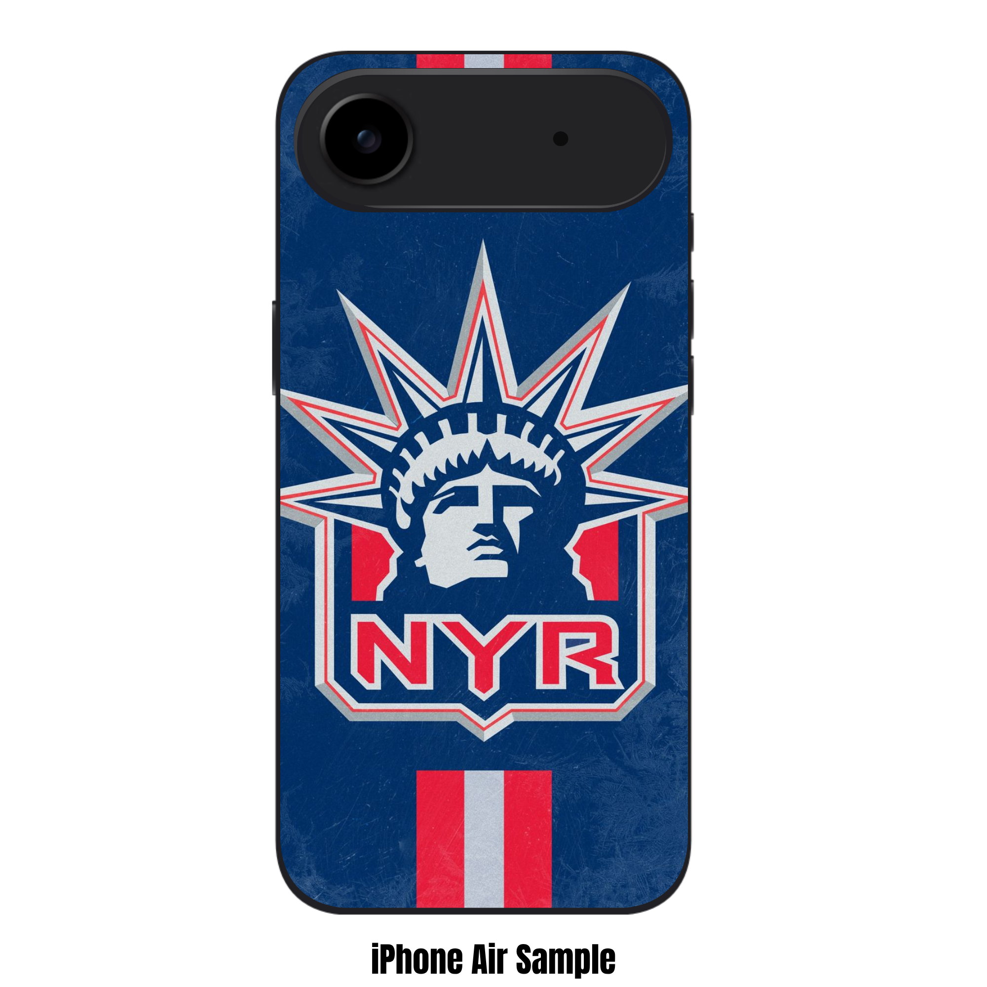 NHL New York Rangers Phone Case For iPhone Samsung Galaxy Pixel - New York Rangers Lady Liberty Logo On Striped Blue Background